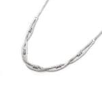 Weissgoldcollier mit Diamant geflochten
