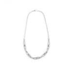 Weissgoldcollier mit Diamant geflochten