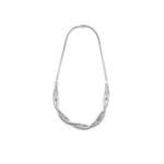 Weissgoldcollier mit Diamant geflochten