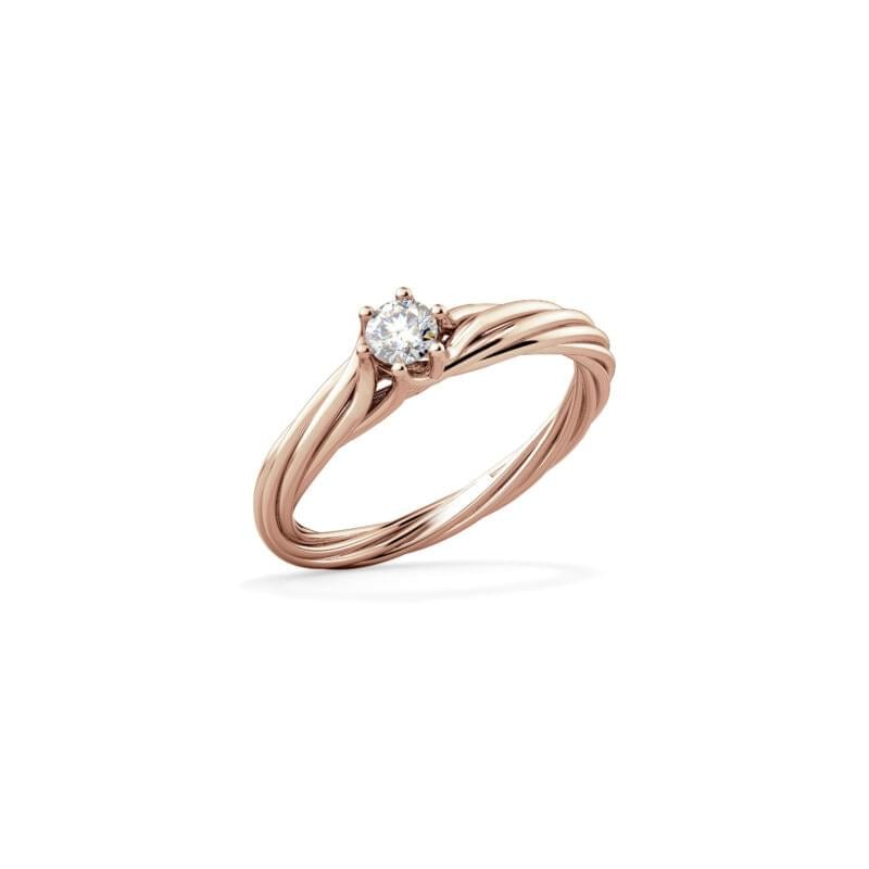 Luis & Freya Modern Waves Ring 4.0 Solitaire Rosegold 1 Luis & Freya Modern Waves Ring 4.0 Solitaire Rosegold
