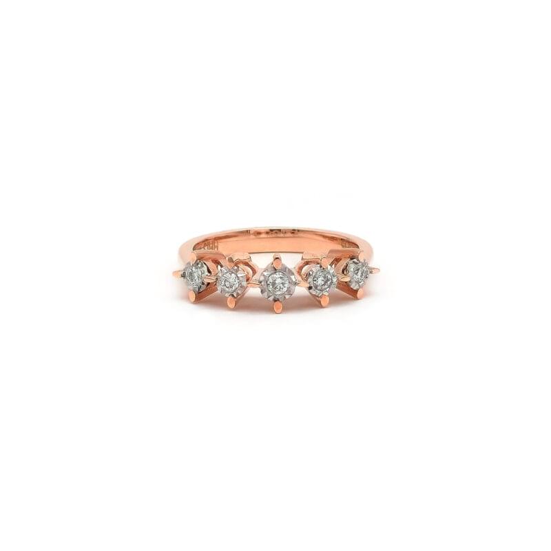 Fünfstein Diamantring Rosegold