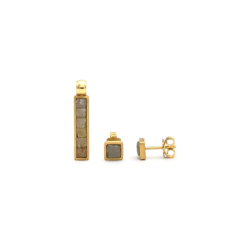 Rohdiamant 750er Gold Set