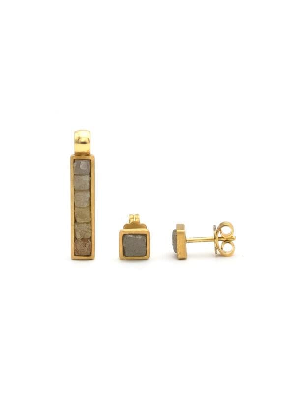 Rohdiamant 750er Gold Set