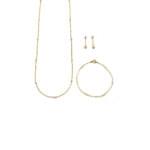 Feines Perlen Set in Gelbgold