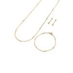 Feines Perlen Set in Gelbgold