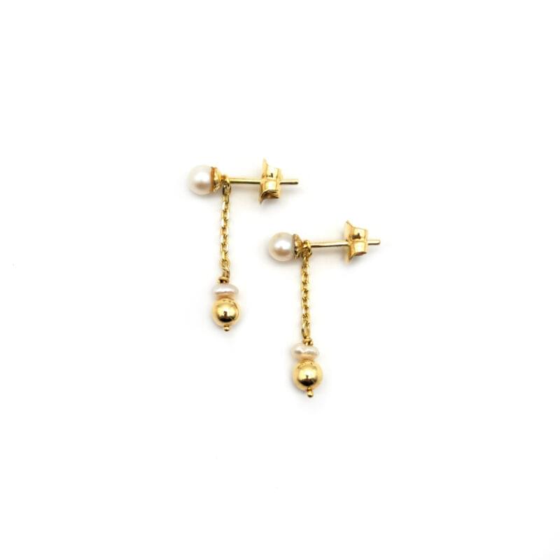 Feines Perlen Set in Gelbgold 3 Feines Perlen Set in Gelbgold