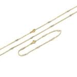 Feines Perlen Set in Gelbgold