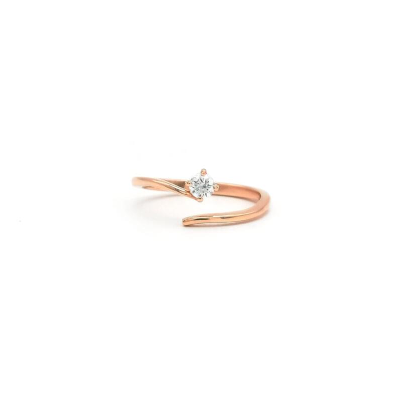 Offener Diamantring 0,2 Karat Rosegold 2 Offener Diamantring 0,2 Karat Rosegold