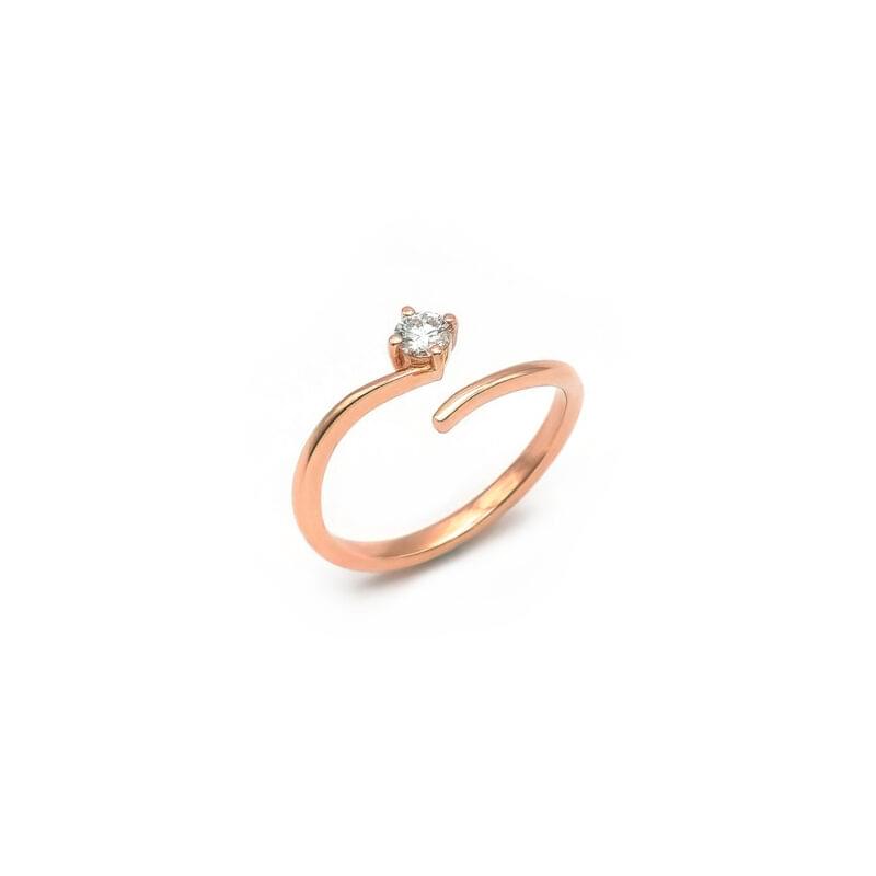 Offener Diamantring 0,2 Karat Rosegold 1 Offener Diamantring 0,2 Karat Rosegold