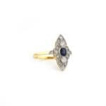 Art Deco Saphire Ring mit Diamanten