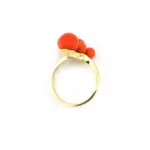 Korallen Designer Ring Gelbgold