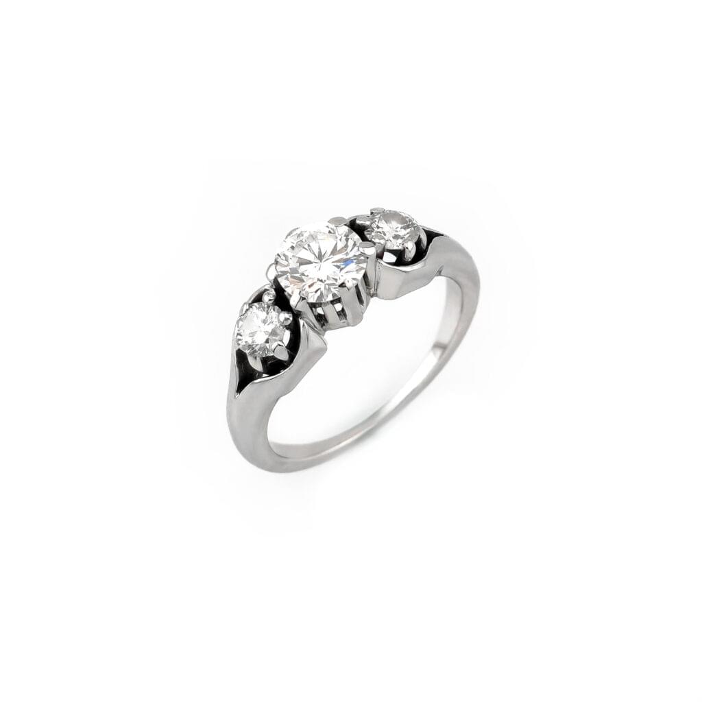 3 Stein Diamantring 750er Weissgold