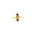 Antiker Saphire Ring mit Diamant Gelbgold
