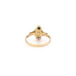 Antiker Saphire Ring mit Diamant Gelbgold