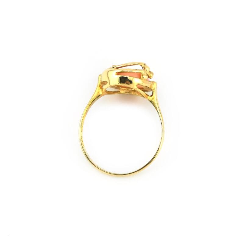 Vintage Ring mit Koralle Gelbgold 5 Vintage Ring mit Koralle Gelbgold