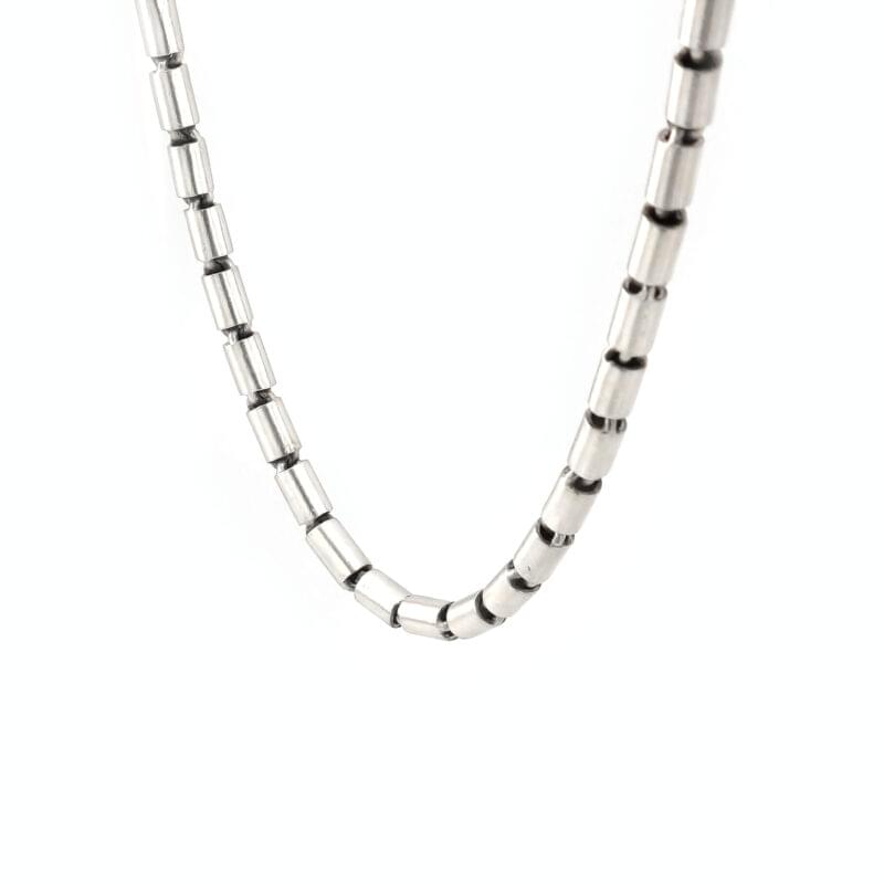 Tonnenglieder Kette aus Silber 2 Tonnenglieder Kette aus Silber