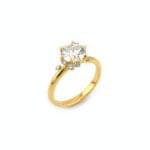 Romantischer Diamantring 2,14 Karat Gelbgold IGI