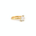 Romantischer Diamantring 2,14 Karat Gelbgold IGI
