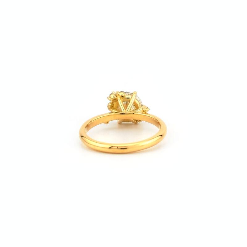 Romantischer Diamantring 2,14 Karat Gelbgold IGI 4 Romantischer Diamantring 2,14 Karat Gelbgold IGI