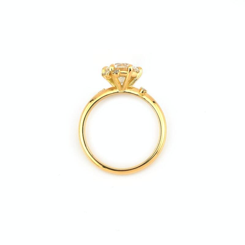 Romantischer Diamantring 2,14 Karat Gelbgold IGI 5 Romantischer Diamantring 2,14 Karat Gelbgold IGI
