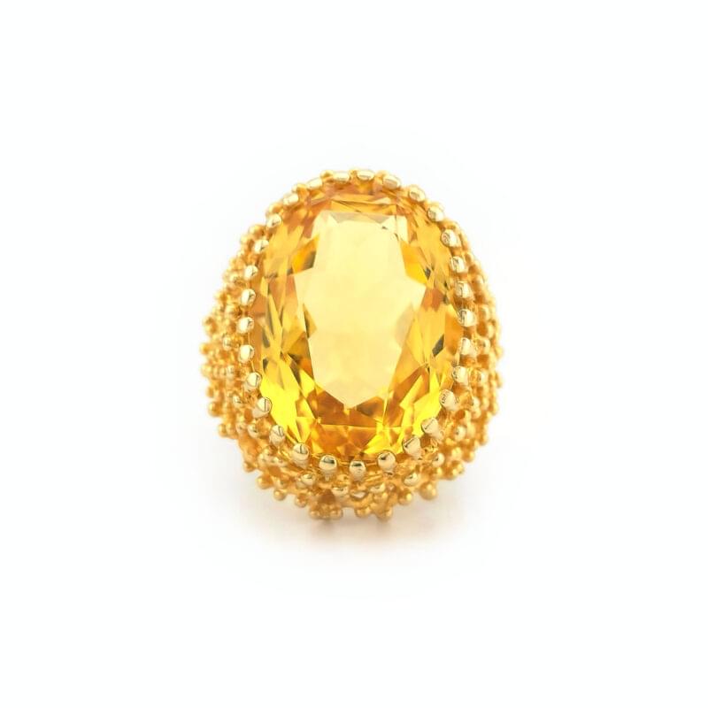 Designer Cocktailring mit mächtigem Citrin 2 Designer Cocktailring mit mächtigem Citrin