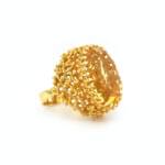 Designer Cocktailring mit mächtigem Citrin