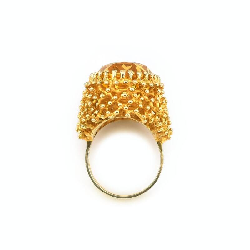 Designer Cocktailring mit mächtigem Citrin 5 Designer Cocktailring mit mächtigem Citrin