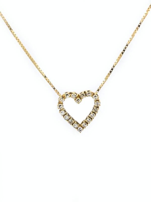 Diamantcollier mit offenem Herz ca. 0,54 Karat