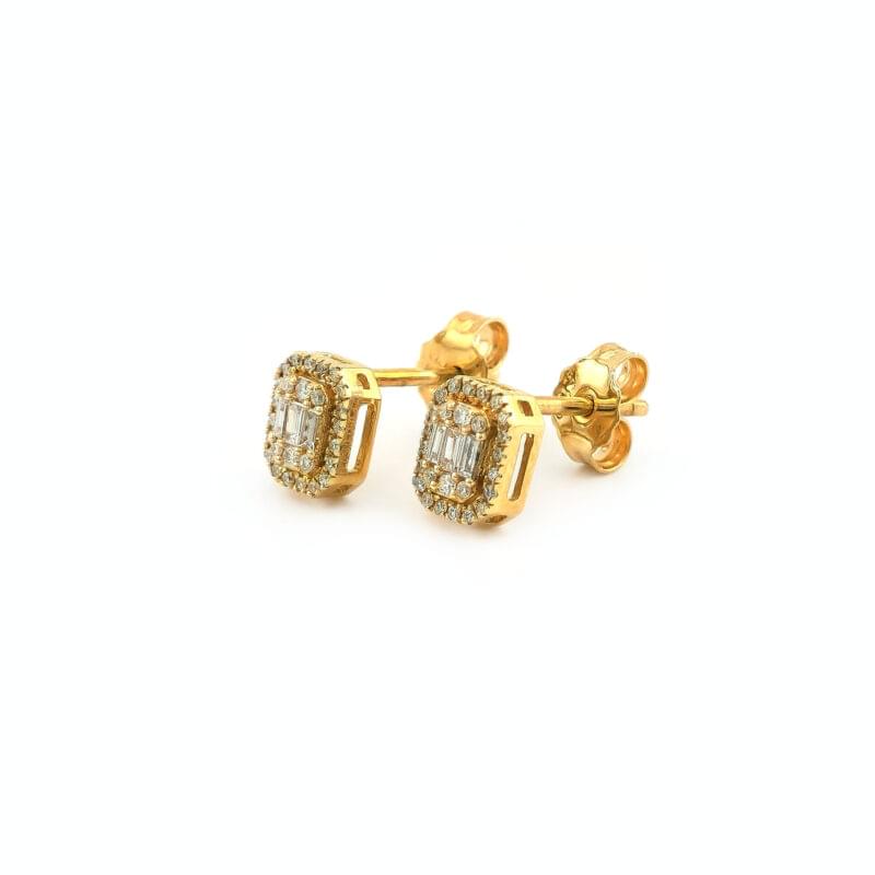 Baguette Diamant Ohrringe 0,22 Karat Gelbgold 2 Baguette Diamant Ohrringe 0,22 Karat Gelbgold