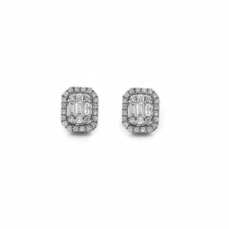 Baguette Diamant Ohrringe 0,22 Karat Weissgold