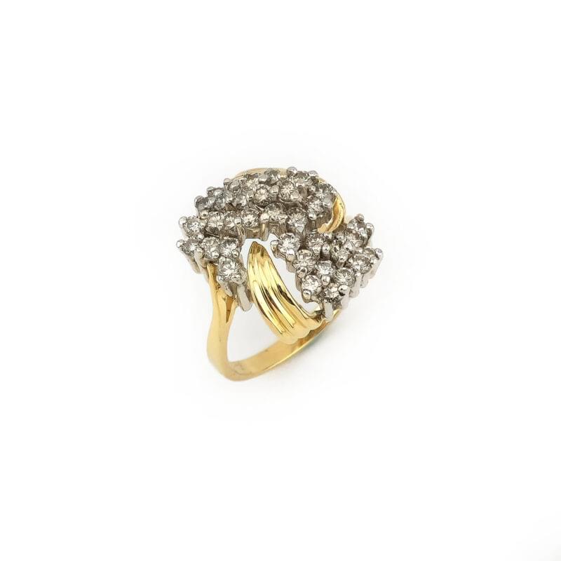 Cluster Cocktail Diamantring 2 Karat Bicolor 585er 1 Cluster Cocktail Diamantring 2 Karat Bicolor 585er