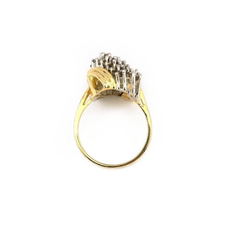 Cluster Cocktail Diamantring 2 Karat Bicolor 585er 5 Cluster Cocktail Diamantring 2 Karat Bicolor 585er