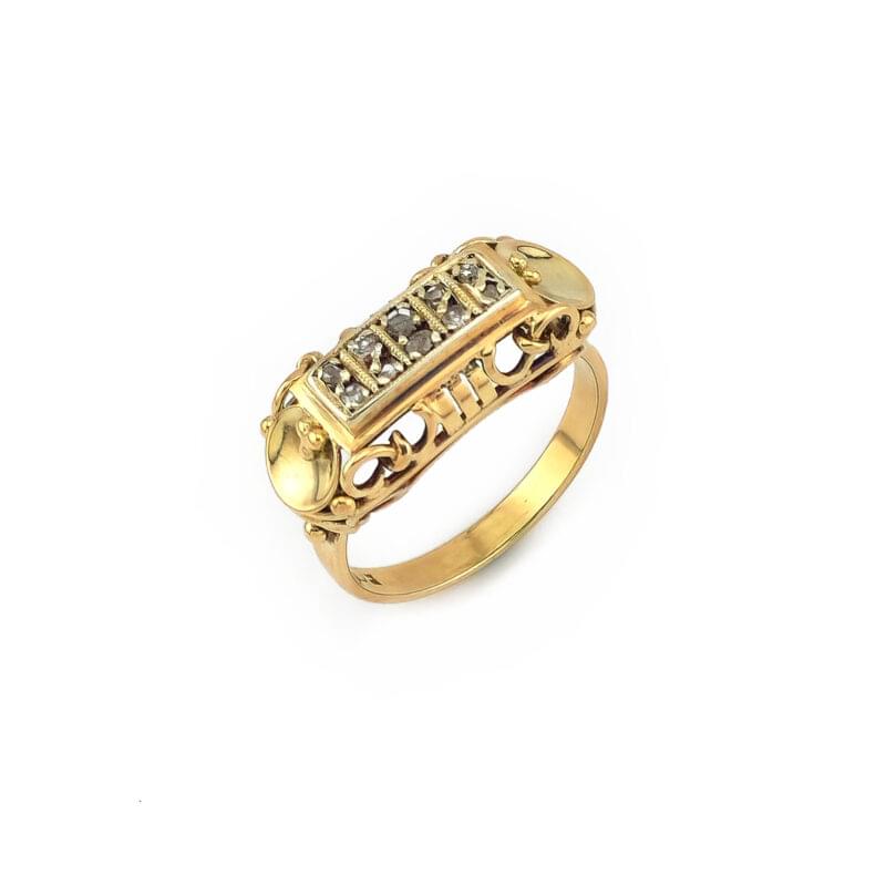 Prunkvoller 585er Gelbgold Ring mit Diamant 1 Prunkvoller 585er Gelbgold Ring mit Diamant