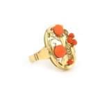 Extravaganter Designer Ring mit Koralle 585er