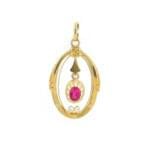 Antiker Jugendstil Anhänger mit Rubin 585er