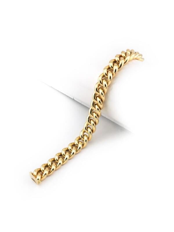 Breites Panzerarmband Halbmassiv 585er