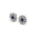 Saphire Ohrringe 750er mit ca. 3,8 Karat Diamanten