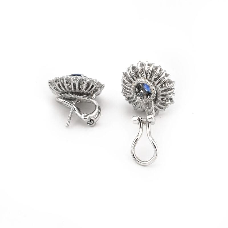 Saphire Ohrringe 750er mit ca. 3,8 Karat Diamanten 3 Saphire Ohrringe 750er mit ca. 3,8 Karat Diamanten