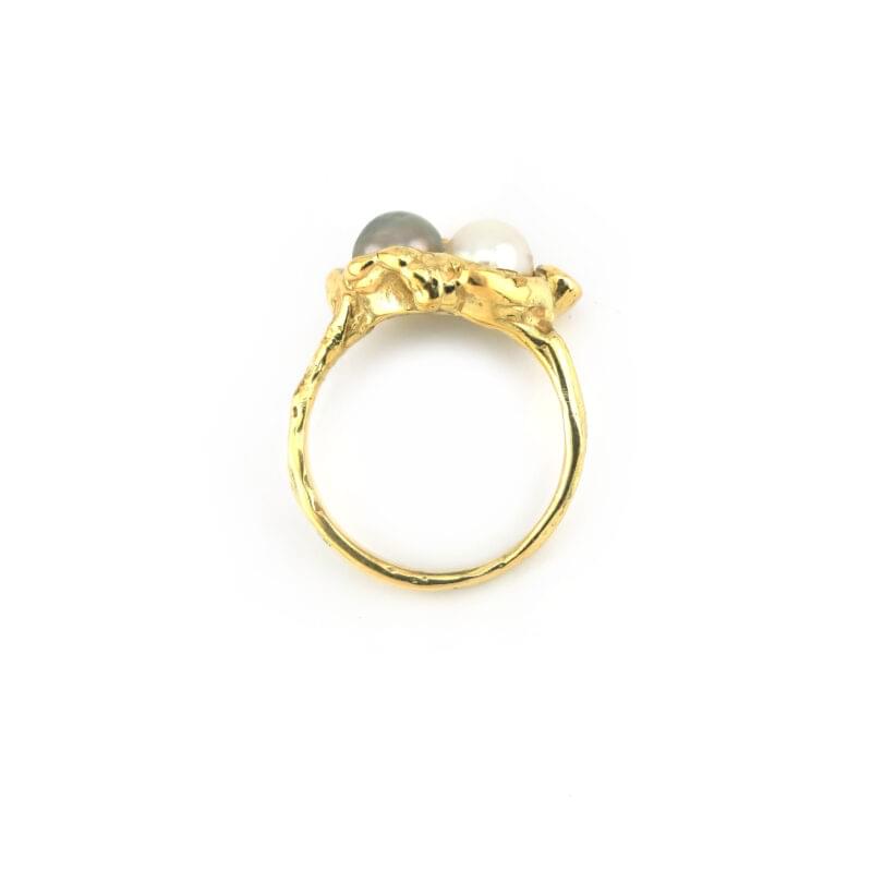 Designer Perlenring 585er Gelbgold mit Diamant 5 Designer Perlenring 585er Gelbgold mit Diamant