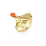Designer Korallenring 585er Gelbgold