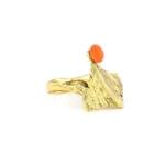 Designer Korallenring 585er Gelbgold