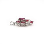 Rubin Anhänger mit Diamanten 750er Weissgold