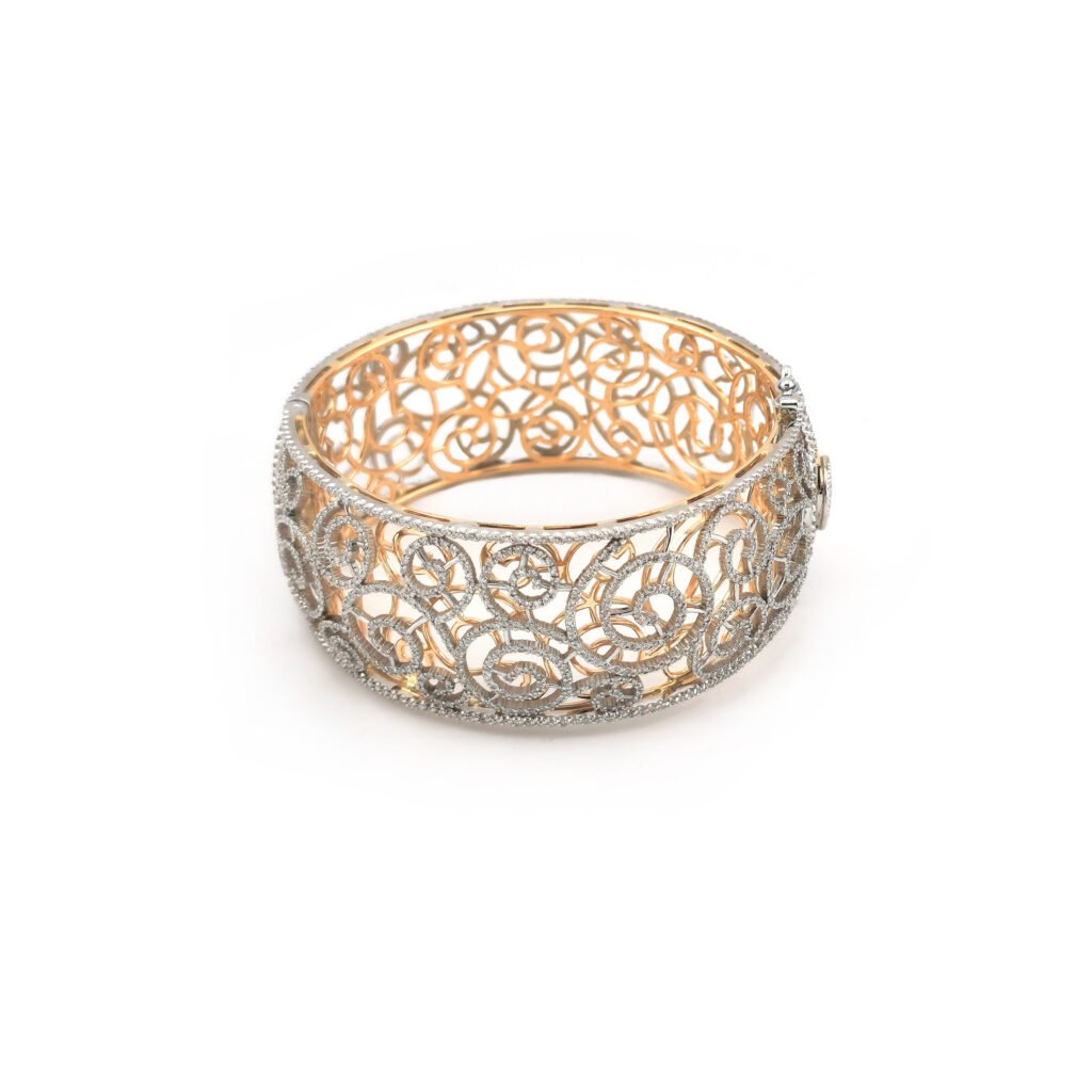 Luxuriöser Diamantreif aus 585er Weiss-/Rosegold