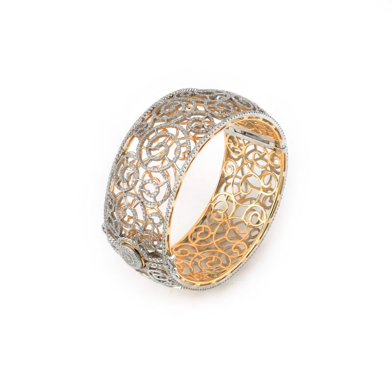 Luxuriöser Diamantreif aus 585er Weiss-/Rosegold