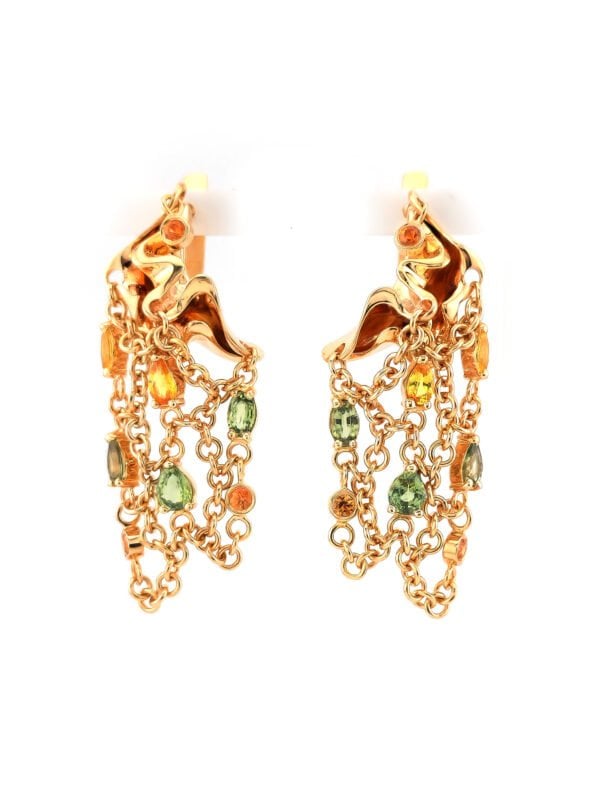 Edelstein Ohrringe baumelnd aus 585er Rosegold