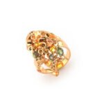 Edelstein Damenring baumelnd aus 585er Rosegold