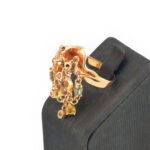 Edelstein Damenring baumelnd aus 585er Rosegold