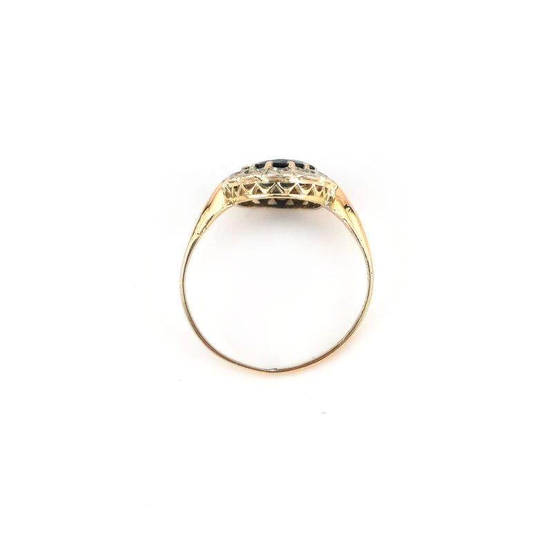 Saphire Ring mit Diamant um 1930 Rosegold 585er 5 Saphire Ring mit Diamant um 1930 Rosegold 585er
