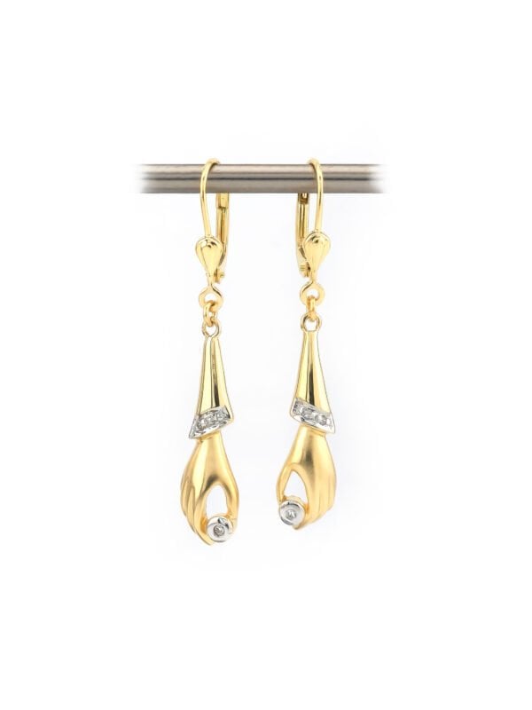 Handohrringe mit Diamant in 585er Gelbgold