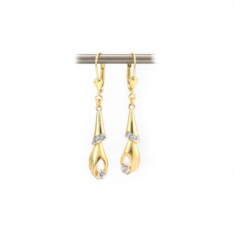 Handohrringe mit Diamant in 585er Gelbgold 1 Handohrringe mit Diamant in 585er Gelbgold